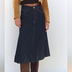 Zara dark denim balloon hem skirt
